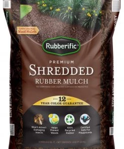 Rubberific Rubberific premium shredded rubber mulch 0.8-cu ft Dark Brown Rubber Mulch