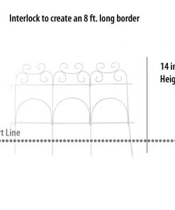 Garden Accents Edging 14-in H x 8-t L White Scroll Folding Fence -Cheap Landscaping Store 09814776