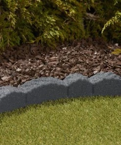 Rubberific 4-ft Gray Rubber Landscape Edging Section -Cheap Landscaping Store 11899099