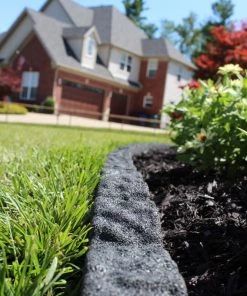 Rubberific 4-ft Gray Rubber Landscape Edging Section -Cheap Landscaping Store 11899104