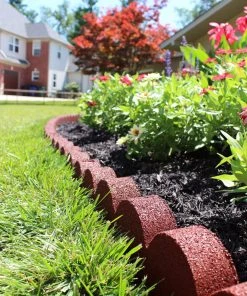 Rubberific 4-ft Red Rubber Landscape Edging Section -Cheap Landscaping Store 11900647 scaled