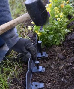 EasyFlex 2.5 in. x 20 ft. Scallop Black Woodgrain No-Dig Edging Kit -Cheap Landscaping Store 43438447