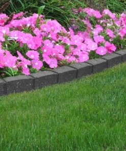 Multy Home Castle Stone Garden Border 4-ft Grey Rubber Landscape Edging Section -Cheap Landscaping Store 44079711